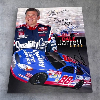 Dale Jarrett Robert Yates DOUG Todd Parrott 1999 CHAMP 2000 NASCAR signed photo - Image 1 of 3