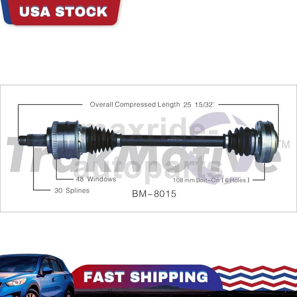 Junta de eje trasero izquierdo del lado del conductor CV compatible con BMW 840Ci 1995 1996 1997 1994 Foto 1 de 1