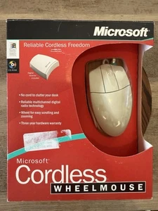Vintage Microsoft Computer Cordless Wheel Mouse Wireless New - Picture 1 of 6