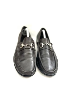 GUCCI Mocasines Vintage Horse-bit Hombres Cuero Marrón Preloved Reino Unido 10,5 Eur 45E - Imagen 1 de 18