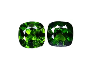 Cuscino diopside naturale verde cromato 2,08 ct 2 pezzi pietre preziose sfuse "vedi video" - Foto 1 di 3