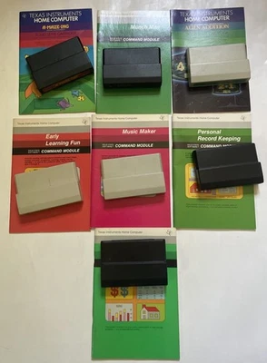 Lote de 7 cartuchos de juego Matemáticas TI-99/4A con manuales Texas Instruments Foto 1 de 3