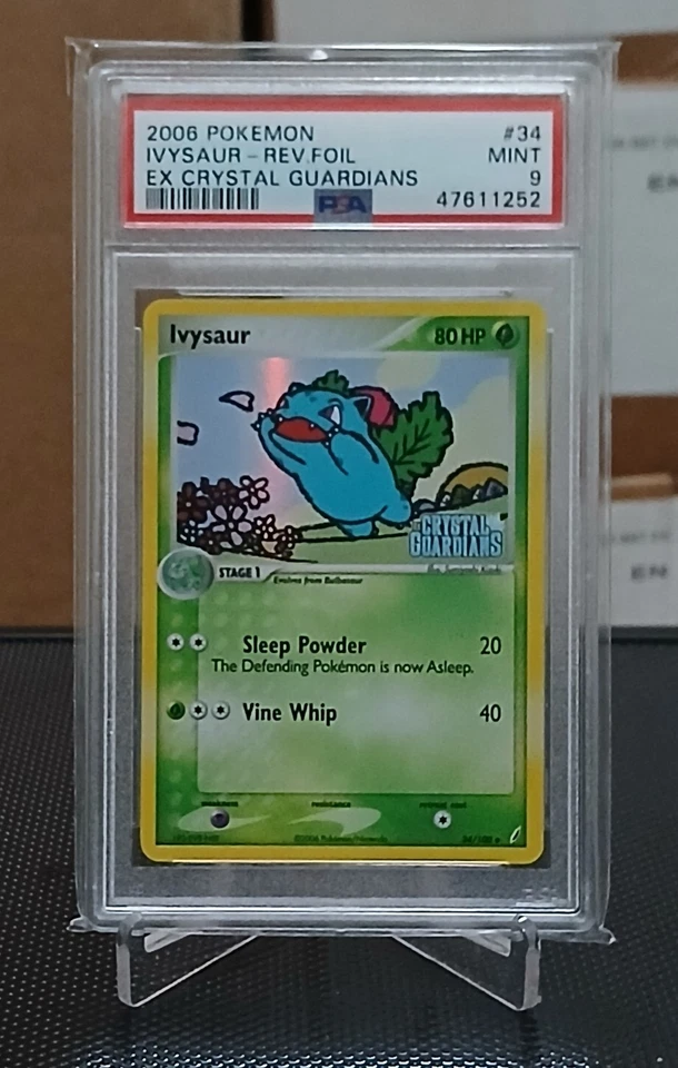 2006 POKEMON EX CRYSTAL GUARDIANS #34 IVYSAUR-REVERSE FOIL PSA 9 - Image 1 of 2