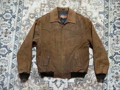 VTG Men’s Brown Cripple Creek 100% Genuine Leather Zip Up Jacket Size Medium - Image 1 of 4