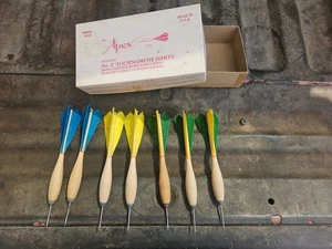 7 VTG Apex Tournament Darts No 2 Official Genuine Feather Yellow Green Blue - Picture 1 of 5