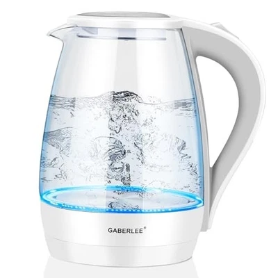 Gaberlee 1,7L Wasserkocher mit Trockenkochschutz & BPA-frei, 2200W - Weiß
