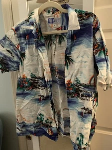 RJC MENS HAWAIIAN SHIRT top Clothing MADE IN HAWAII SIZE L 100 % Cotton - Picture 1 of 2