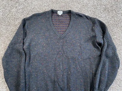 Suéter De Colección Neiman Marcus Donegal Lana Cuello en V Adulto Grande (Etiqueta XL) Gris Tejido Foto 1 de 4