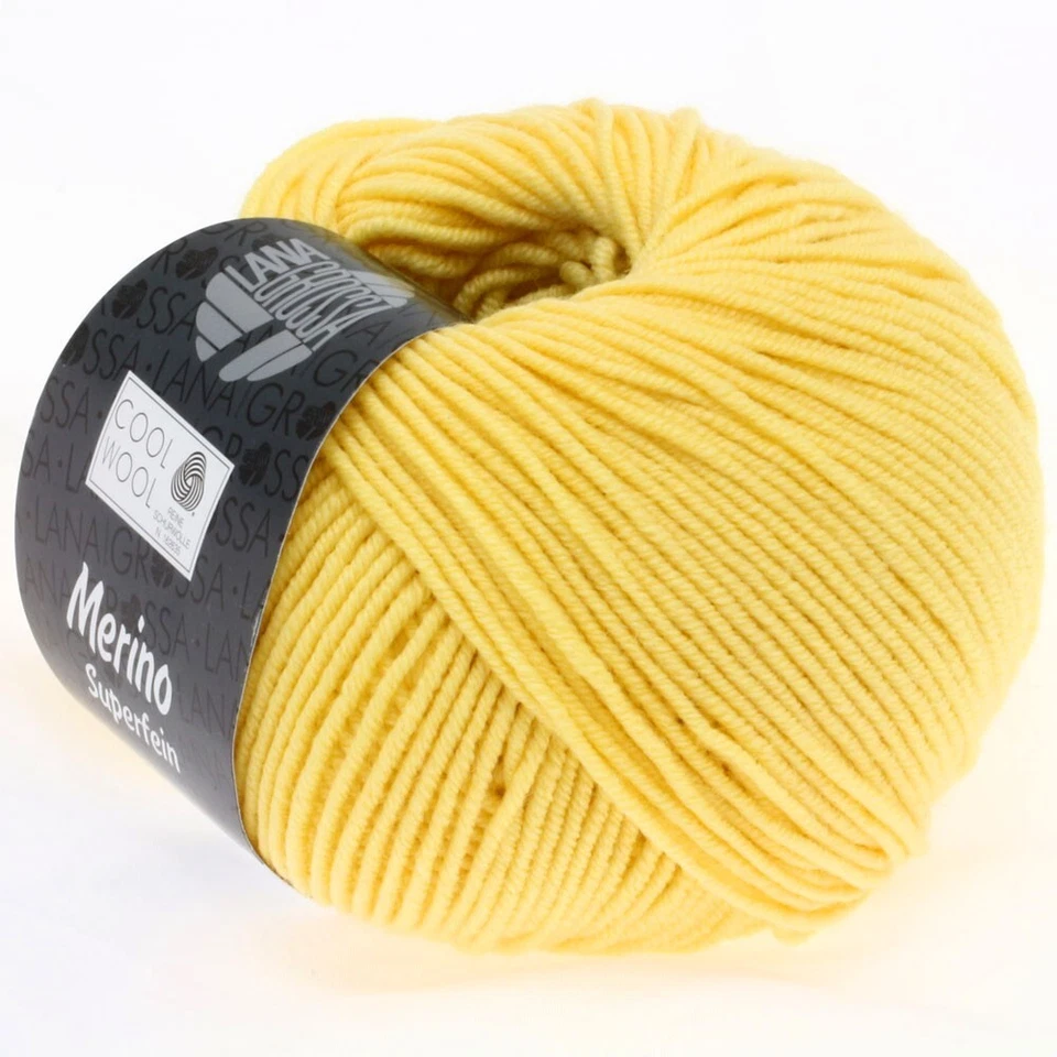 Lana Grossa Merino Superfein Cool Wool 411 gelb 50g wolle