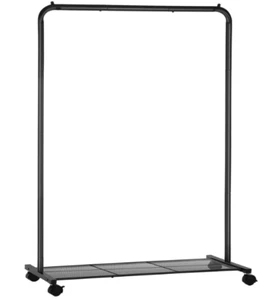 SONGMICS Clothes Rack with Wheels Garment Rack Black UHSR25BK Damaged Box - Picture 1 of 12