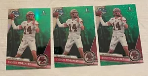 2023 Emmett Morehead Bowman Chrome U Green & Green Shimmer Refractor Lot (3) - Picture 1 of 2