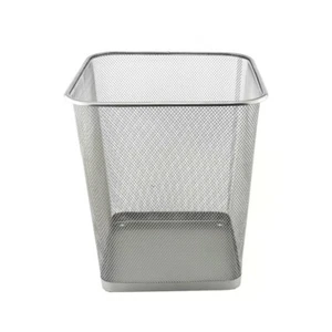 D.RECT Papierkorb aus Drahtgeflecht Abfalleimer Drahteimer Mesh eckig 18L Silber - Bild 1 von 6