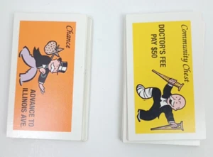 1998 Monopoly Deluxe Edition Spiel 32 Chance & Community Chest Karten Ersatz - Bild 1 von 1
