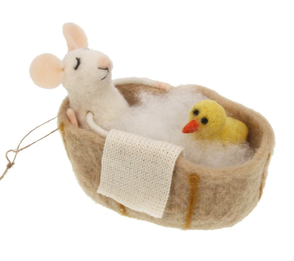Neu 2023: Weihnachtsdeko Maus Ente Wanne Bad Anhänger Filz Christbaum XmasLook - Bild 1 von 1