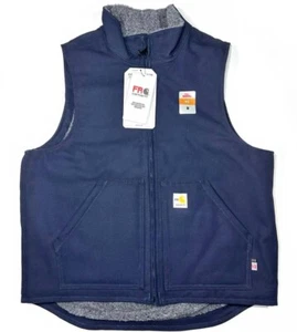 New Carhartt Mens FLAME-RESISTANT QUICK DUCK SHERPA LINED VEST Flame Resistant - Picture 1 of 7