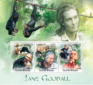 Jane Goodall, Monkeys. Y&T 4058-4060, Mi 5673-5675 - MNH** Del.9 - Picture 1 of 1