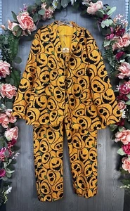 Halloween Pumpkin Jack-O-Lantern 2 Piece Suit Orange Jacket Pants Costume XLarge - Picture 1 of 24