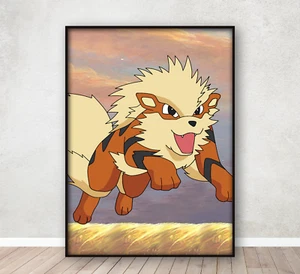 Póster arcanino de Pokémon dormitorio infantil estampado artístico en pared enmarcado A4 - Imagen 1 de 5