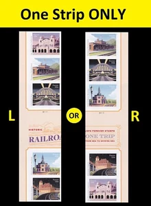 US 5762c Railroad Stations imperf NDC horz gutter plate strip 5 B MNH 2023 - Picture 1 of 1