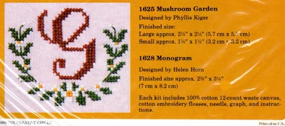 1983 NOS Creative Circle Couned Cross Stitch on Waste Canvas Kit 1628 "Monogram" - Image 1 of 4