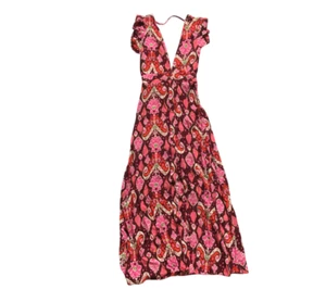 Maxi Vestido Anthropologie Maaji Fortunata Para Mujer Pequeño Rosa Cuello Floral - Imagen 1 de 10