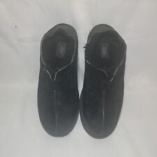 UGG Neuman Mens Size 13 Slippers Suede Moccasin Sheepskin Black Pre-Owned 