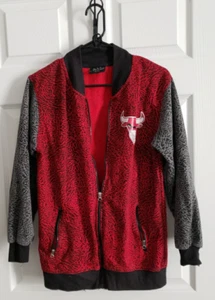 Black Lacquer Chicago Bulls Boys Size 14/XL Full Zip-Up Track Jacket Red Black - Picture 1 of 8