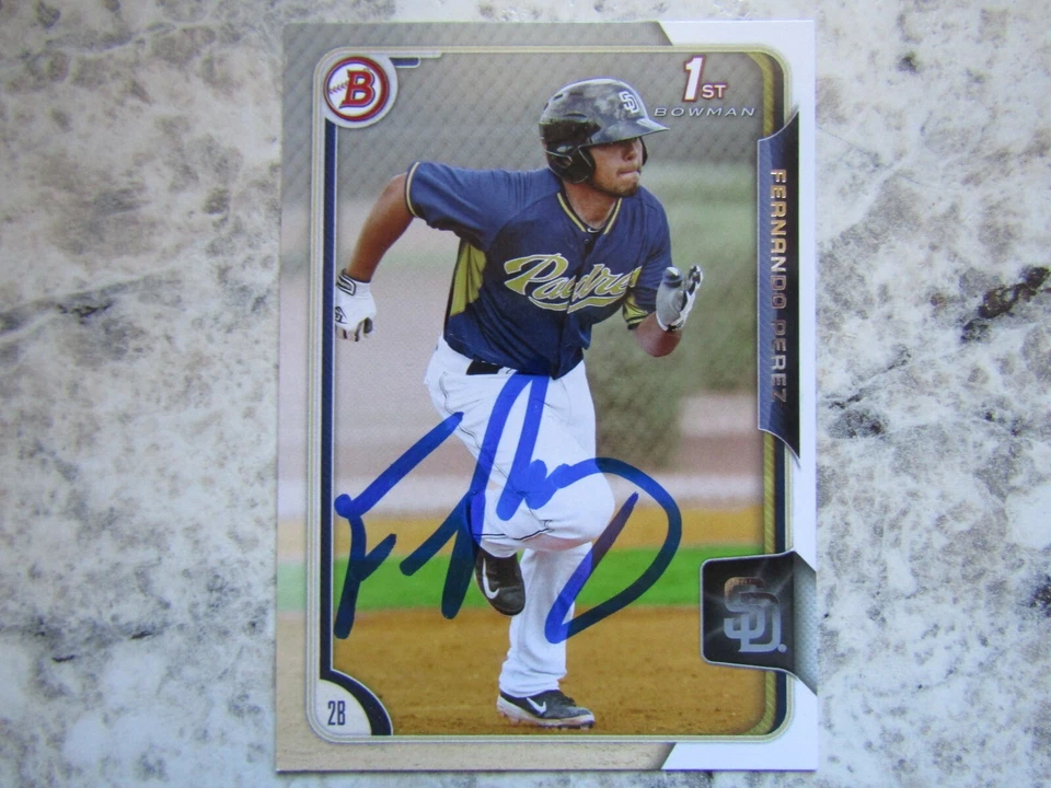 Padres Fernando Perez Signed Autographed 2015 1st Bowman Mint - Image 1 of 1