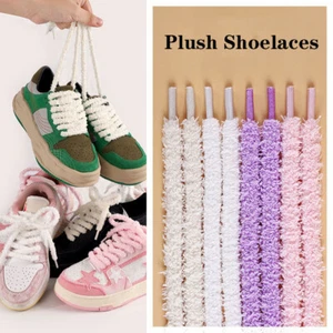 1 par de cordones mullidos difusos informales planos de felpa para zapatos de mujer Reino Unido ✅ - Imagen 1 de 49