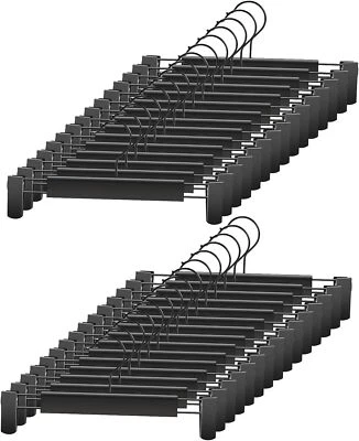 Paquete de 30 perchas de plástico con clip ajustables para faldas pantalones vestido Foto 1 de 4