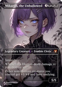 Magic The Gathering - Mikaeus, The Unhallowed - Fanart Borderless Style EDH y Playtest - Imagen 1 de 2