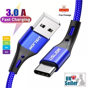 USB C Type C Fast Charging Cable Phone Charger Long Lead 0.5m 1m 2m 3m - Picture 1 of 13