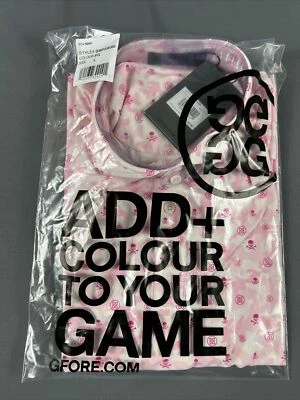 Camisa polo de golfe G/Fore G4 ícone mapeado camuflagem estampa técnica pétala grande rosa MSRP $120 - Imagem 1 de 4