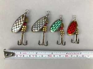 JOB LOT 4 x VINTAGE SHAKESPEARE JET REFLECTOR SPINNERS LURES PERCH TROUT CHUB - Picture 1 of 16