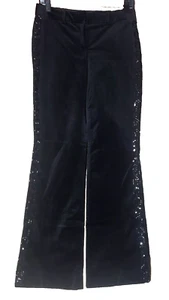 The Limited Women's 2 Cassidy Boot Cut Black Velour Pants Tuxedo Vintage NWT - Picture 1 of 11