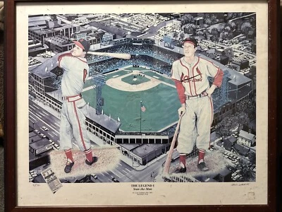 Stan The Man Musial Signed Print 28x23 Cardinals Auto HOF The Best In Baseball - Image 1 of 4