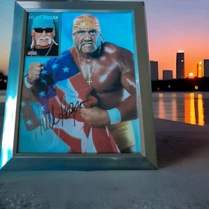 Hulk Hogan Autogramm signiert 8x10 Foto mit Visitenkarte Wrestling WWF - Bild 1 von 2