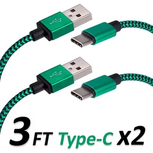 Type C USB Charger Data Cable 3 FT For Android Device Type-C High Quality 2 Sets - Picture 1 of 2