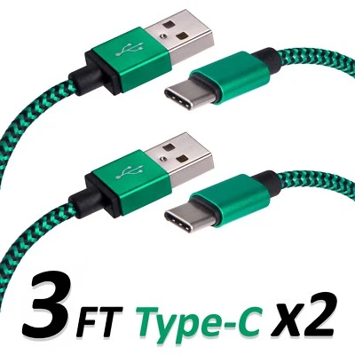 Type C USB Charger Data Cable 3 FT For Android Device Type-C High Quality 2 Sets - Image 1 of 2