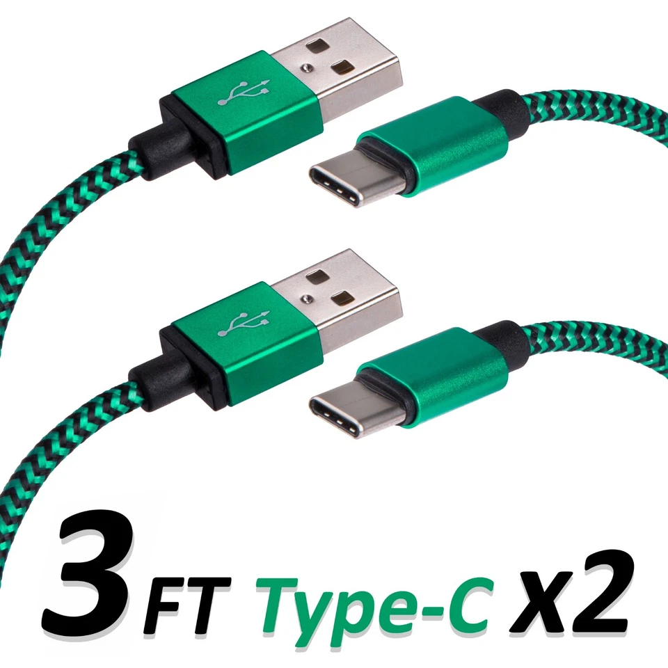 Type C USB Charger Data Cable 3 FT For Android Device Type-C High Quality 2 Sets - Image 1 of 2