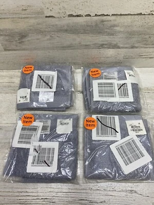 Juego de 4 paños de algodón egipcio de lazo largo Hudson Park gris moteado nuevos Foto 1 de 4