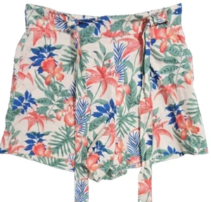 C & C California Womens Linen Blend Shorts 6 Floral Print Belted Pull On New NWT - Picture 1 of 9