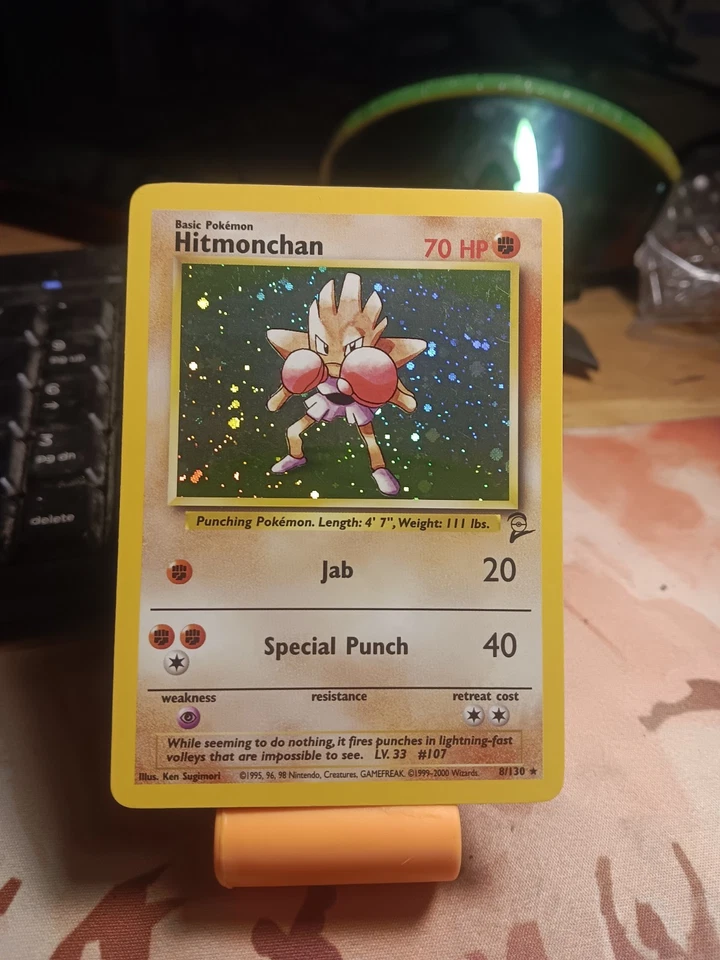 Hitmonchan Holo Rare Base Set 2 Vintage Pokemon TCG Card 8/130 WOTC - Image 1 of 4