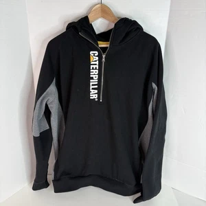 Caterpillar Quarter Zip Hoodie Sweatshirt, 2XL, Black, Logo - Picture 1 of 8