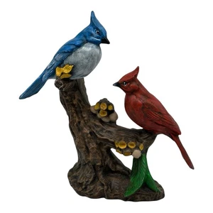 Vintage handbemalte Kardinal & Blue Jay Keramik Figur 9,5" groß schön - Bild 1 von 13