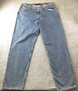 Vtg Calvin Klein Natural Waist Classic Fit Mens Sz 40 Easy Fit Blue Denim Jeans - Picture 1 of 12