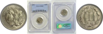 1871 3CN Nickel Three Cent PCGS MS-65 - Image 1 of 3