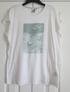 Weird Fish Women's Whale Tail T-shirt Organic Cotton Top Graphic Tee Size 16 - Picture 1 of 7