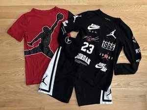 Nike Jordan Boys 3PC Outfit Set Top Shirts & Shorts Size L Large 14/16 - Picture 1 of 3