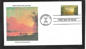 ALBERT BIERSTADT GEMÄLDE FDC 2008 HARTFORD, CT JERRY'S COVER NUR 1 HERGESTELLT - Bild 1 von 1